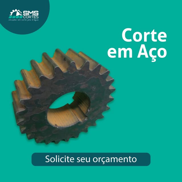 Engrenagem de aço cortada pela SMS Cortes, também publicada no Instagram da empresa