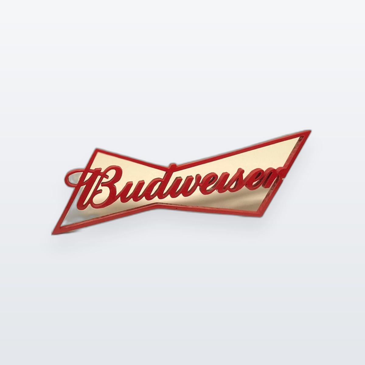 Logotipo Budweiser cortado em acrílico pela SMS Cortes